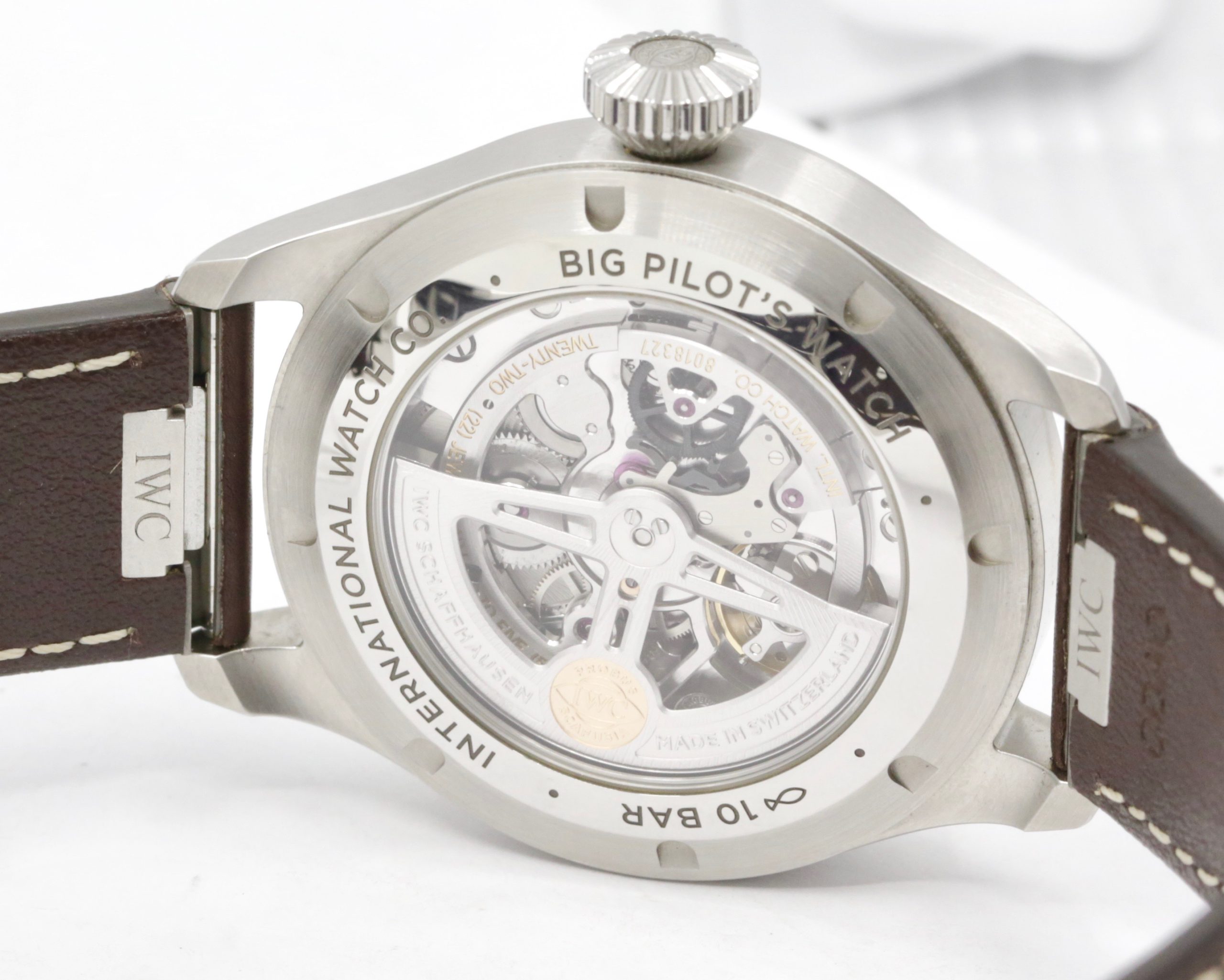 IWC Big Pilot 43, Stainless Steel, Black Arab Dial, on Brown IWC Leather Strap with Stainless Steel IWC Tang Buckle, Ref. IW329301, Circa: 2022, with Box, Books, IWC Warranty Card & Balance of 8 Year Extended IWC Factory Warranty Card - Image 6