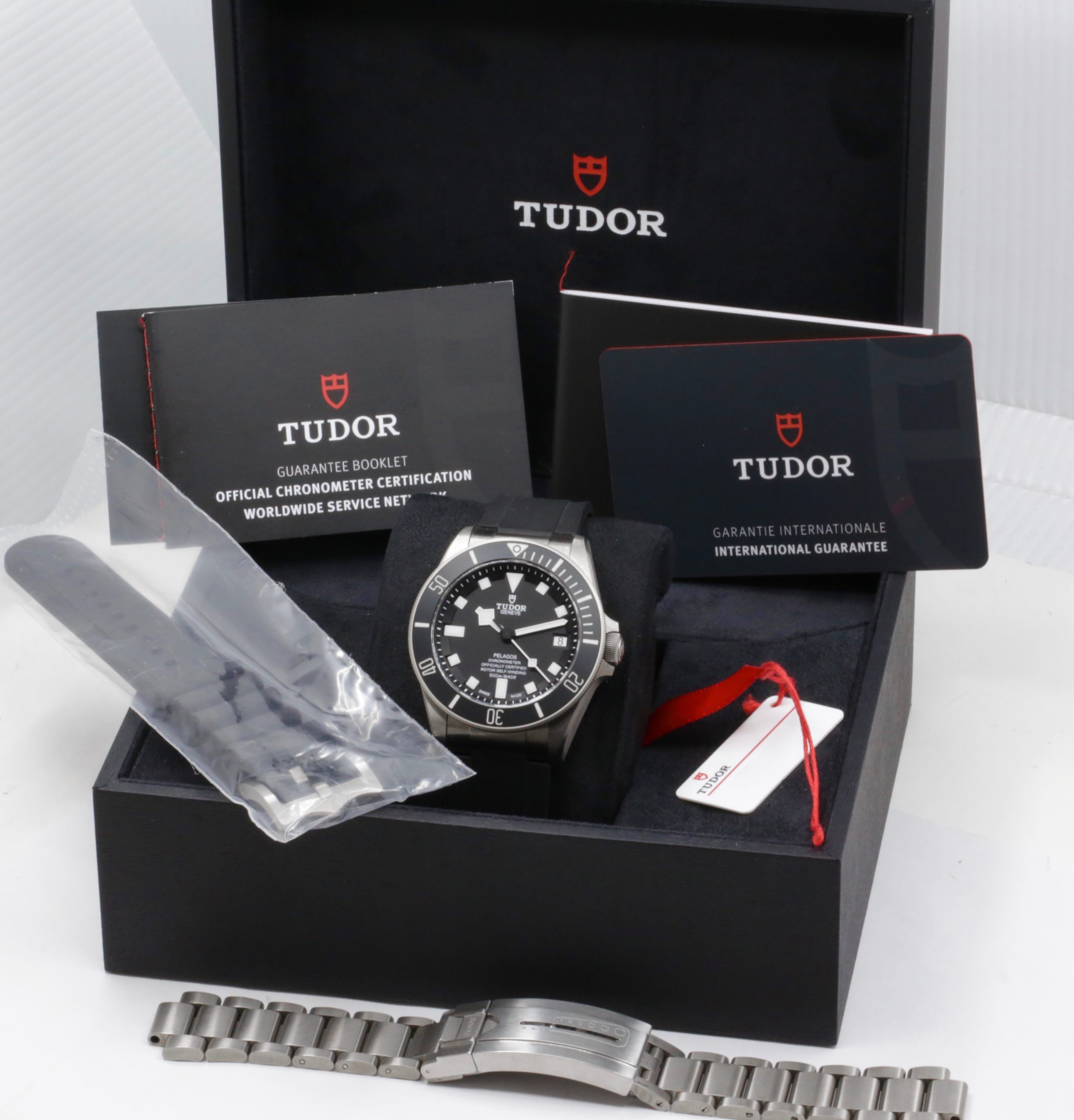Tudor Pelagos 42, in Titanium, Black Index Dial, on Tudor Rubber Strap with Titanium Tudor Tang Buckle, Ref. 25600TN, Circa: 2022, with Box, Books, Tudor Warranty Card, Titanium Tudor Bracelet, & Balance of 5 Year Tudor Factory Warranty $5200 - Image 7