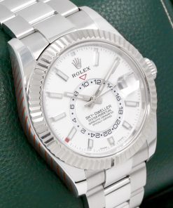 Alternative view of Rolex Sky-Dweller, in Stainless Steel, Intense White Index Dial, 18ct White Gold Fluted Bezel, on Stainless Steel Rolex Oyster Bracelet, Ref. 326934, Circa: 2018, Complete with Box, Books, Swing Tags & Rolex Warranty Card