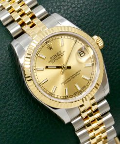 Alternative view of Rolex Oyster Perpetual Datejust 31, Stainless Steel & 18ct Yellow Gold, Fluted Bezel, Champagne Index Dial, on Stainless Steel & 18ct Yellow Gold Rolex Jubilee Bracelet, Ref. 178273, Circa: 2011, with Box, Books, Rolex Warranty Card, Rolex Service Card & Balance of 2 Year Rolex Service Warranty