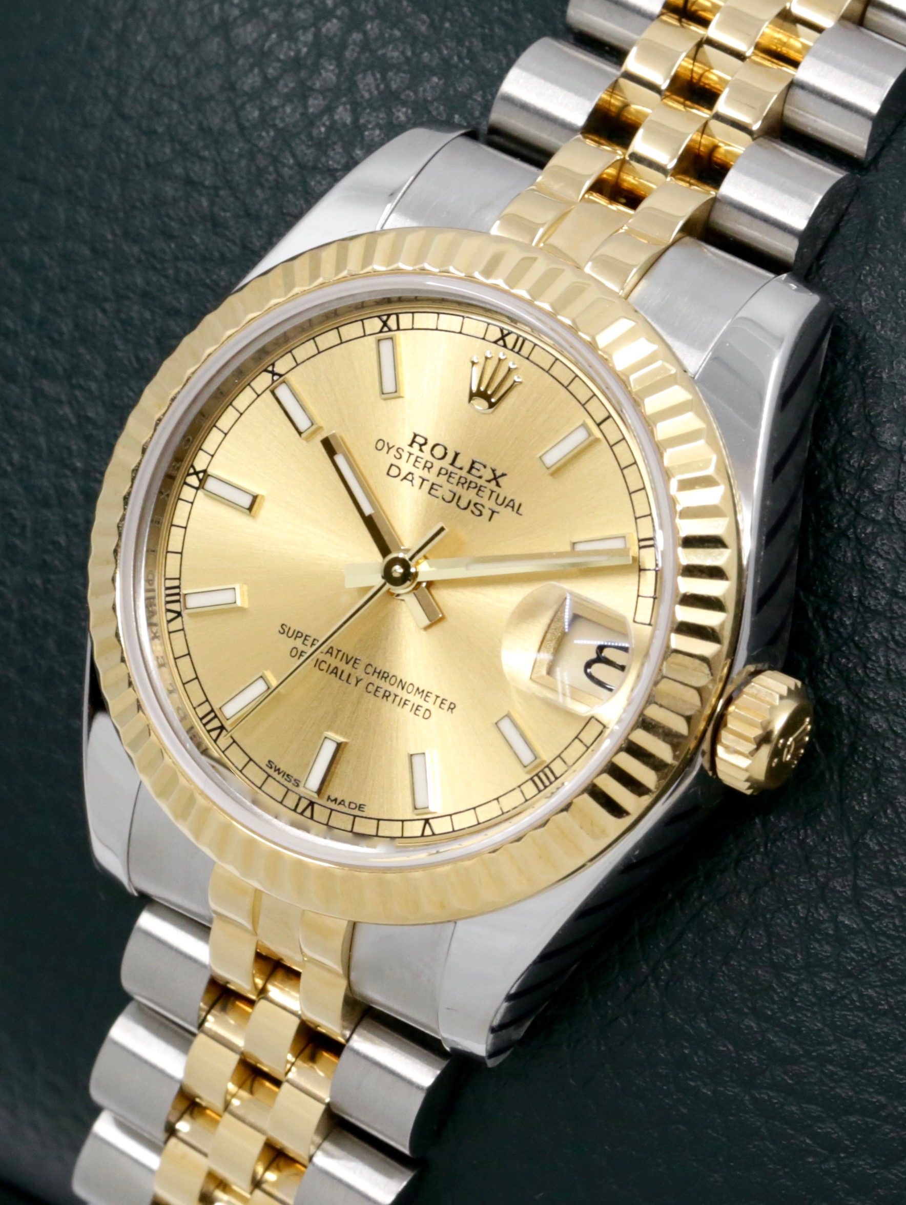 Rolex Oyster Perpetual Datejust 31, Stainless Steel & 18ct Yellow Gold, Fluted Bezel, Champagne Index Dial, on Stainless Steel & 18ct Yellow Gold Rolex Jubilee Bracelet, Ref. 178273, Circa: 2011, with Box, Books, Rolex Warranty Card, Rolex Service Card & Balance of 2 Year Rolex Service Warranty - Image 3