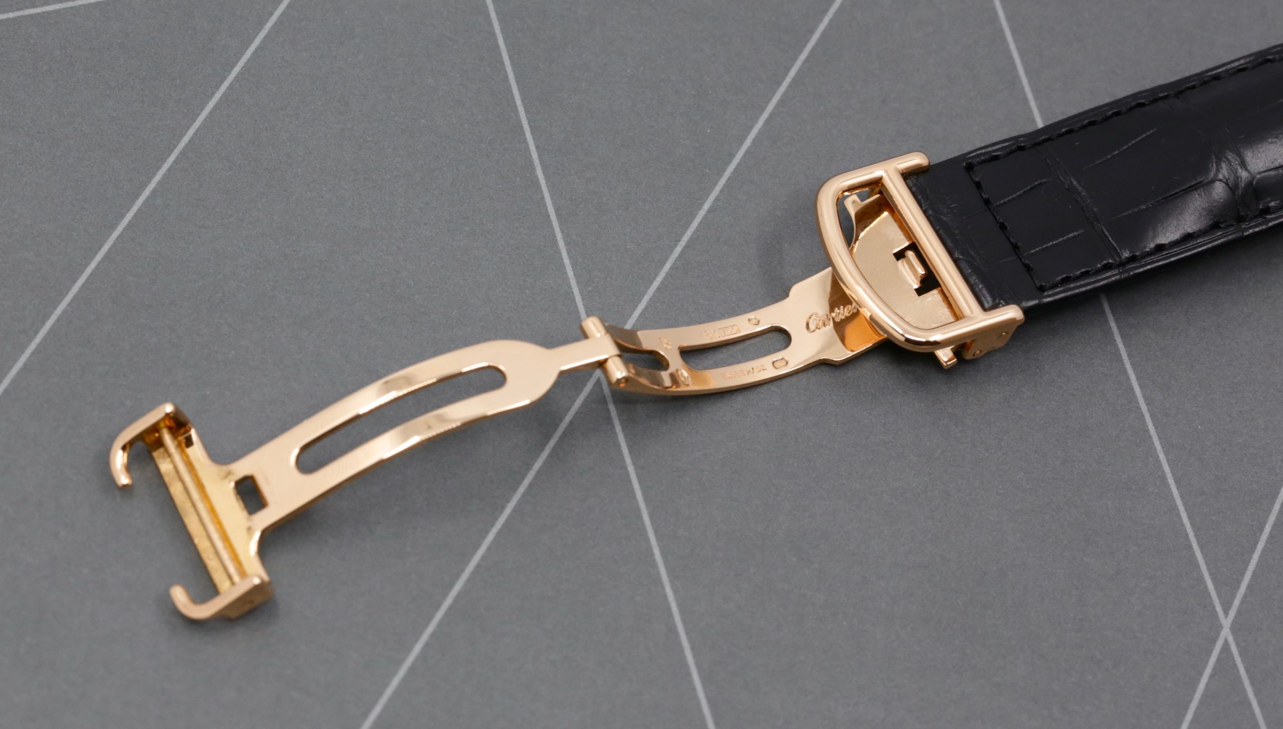 Cartier Tortue CPCP "Collection Prive", in 18ct Rose Gold, Silver Guilloche Roman Dial, on Black Cartier Alligator Strap with 18ct Rose Gold Cartier Deployant, Ref. 2498E, Circa: 2003, with Box & Books - Image 6