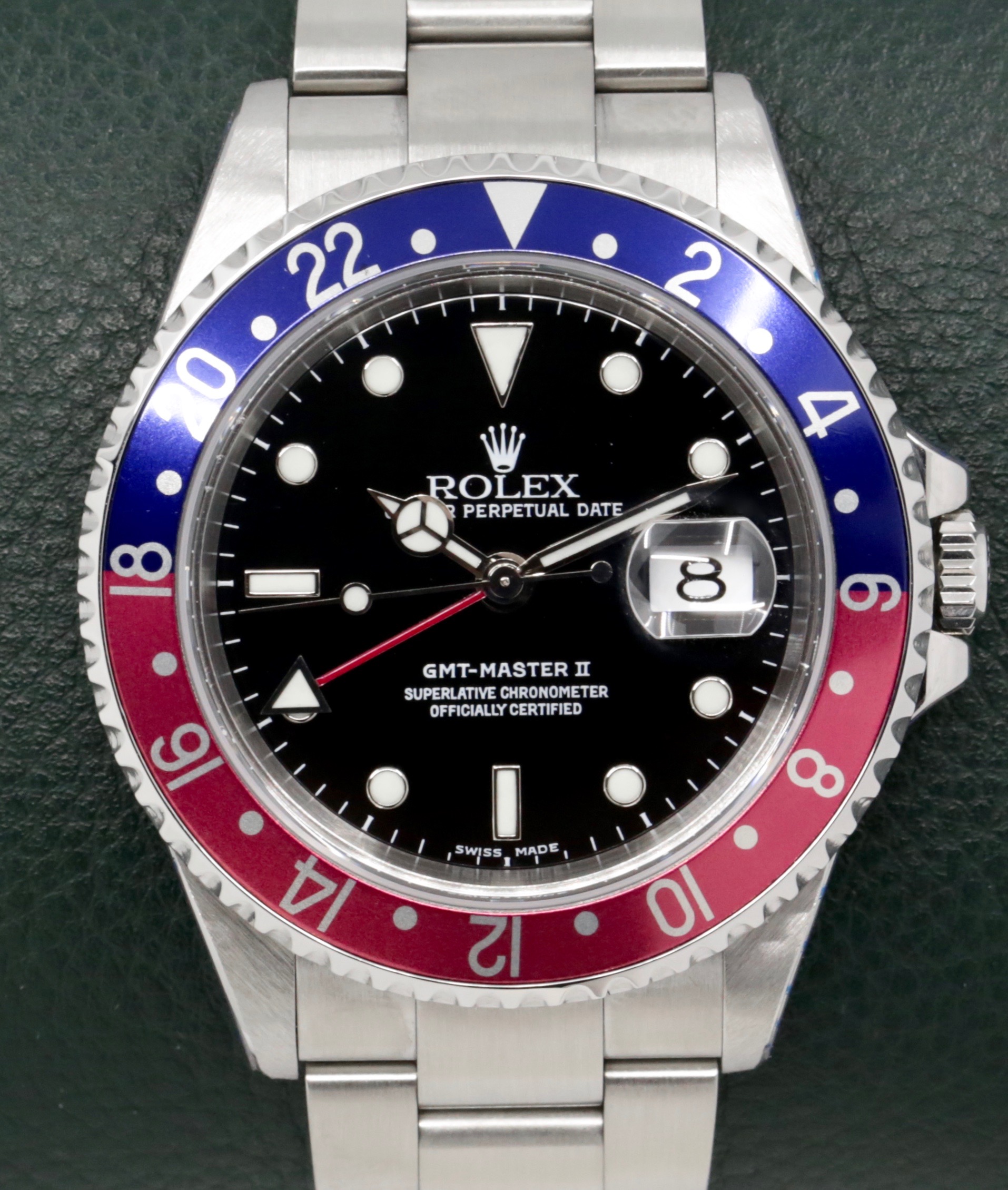 Rolex Oyster Perpetual GMT-Master II, Stainless Steel, Blue & Red "Pepsi" Bezel, Black Index Dial, on Stainless Steel Rolex Oyster Bracelet, Ref. 16710, Circa: 2002, with Rolex Box, Rolex Service Card & Balance of 2 Year Rolex Service Warranty - Image 3