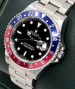 Alternative view of Rolex Oyster Perpetual GMT-Master II, Stainless Steel, Blue & Red "Pepsi" Bezel, Black Index Dial, on Stainless Steel Rolex Oyster Bracelet, Ref. 16710, Circa: 2002, with Rolex Box, Rolex Service Card & Balance of 2 Year Rolex Service Warranty