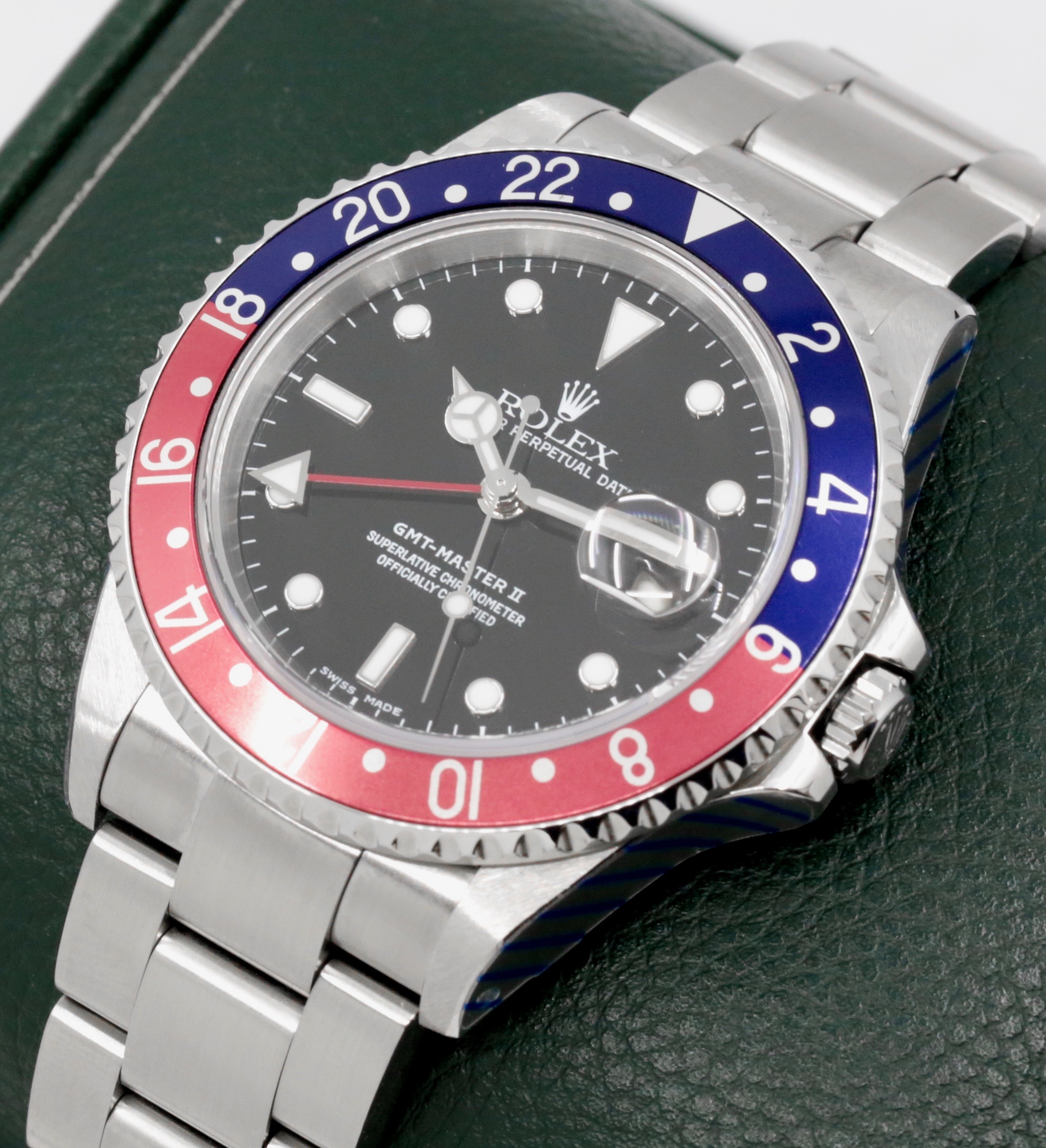 Rolex Oyster Perpetual GMT-Master II, Stainless Steel, Blue & Red "Pepsi" Bezel, Black Index Dial, on Stainless Steel Rolex Oyster Bracelet, Ref. 16710, Circa: 2002, with Rolex Box, Rolex Service Card & Balance of 2 Year Rolex Service Warranty - Image 4