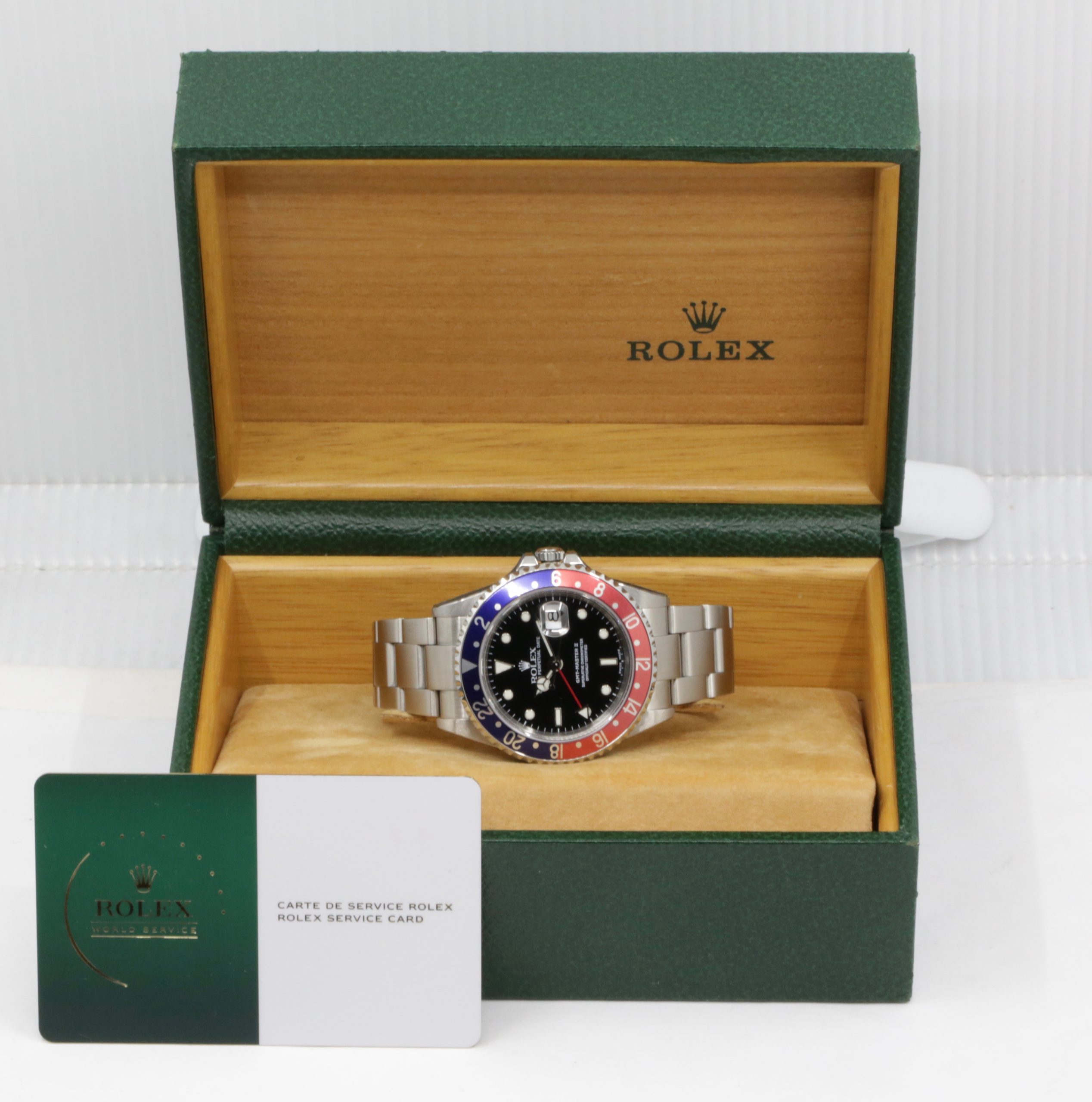 Rolex Oyster Perpetual GMT-Master II, Stainless Steel, Blue & Red "Pepsi" Bezel, Black Index Dial, on Stainless Steel Rolex Oyster Bracelet, Ref. 16710, Circa: 2002, with Rolex Box, Rolex Service Card & Balance of 2 Year Rolex Service Warranty - Image 8