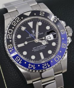 Alternative view of Rolex Oyster Perpetual GMT Master II, in Stainless Steel, Black Index Dial, Blue & Black “Batman” Ceramic Bezel, on Rolex Oyster steel Bracelet, Ref. 116710BLNR, Circa: 2014, Complete with Box & Papers