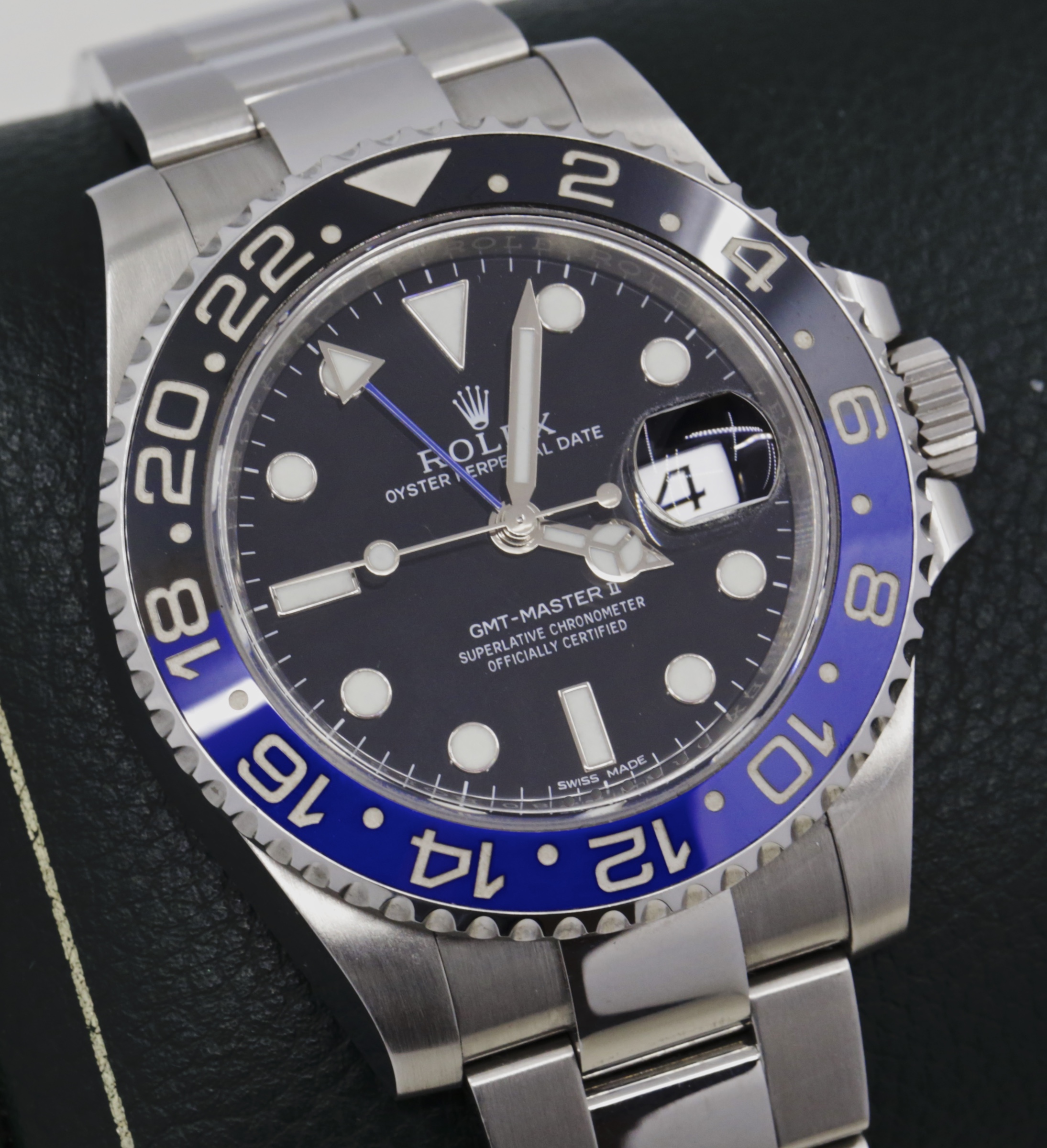 Rolex Oyster Perpetual GMT Master II, in Stainless Steel, Black Index Dial, Blue & Black “Batman” Ceramic Bezel, on Rolex Oyster steel Bracelet, Ref. 116710BLNR, Circa: 2014, Complete with Box & Papers - Image 2