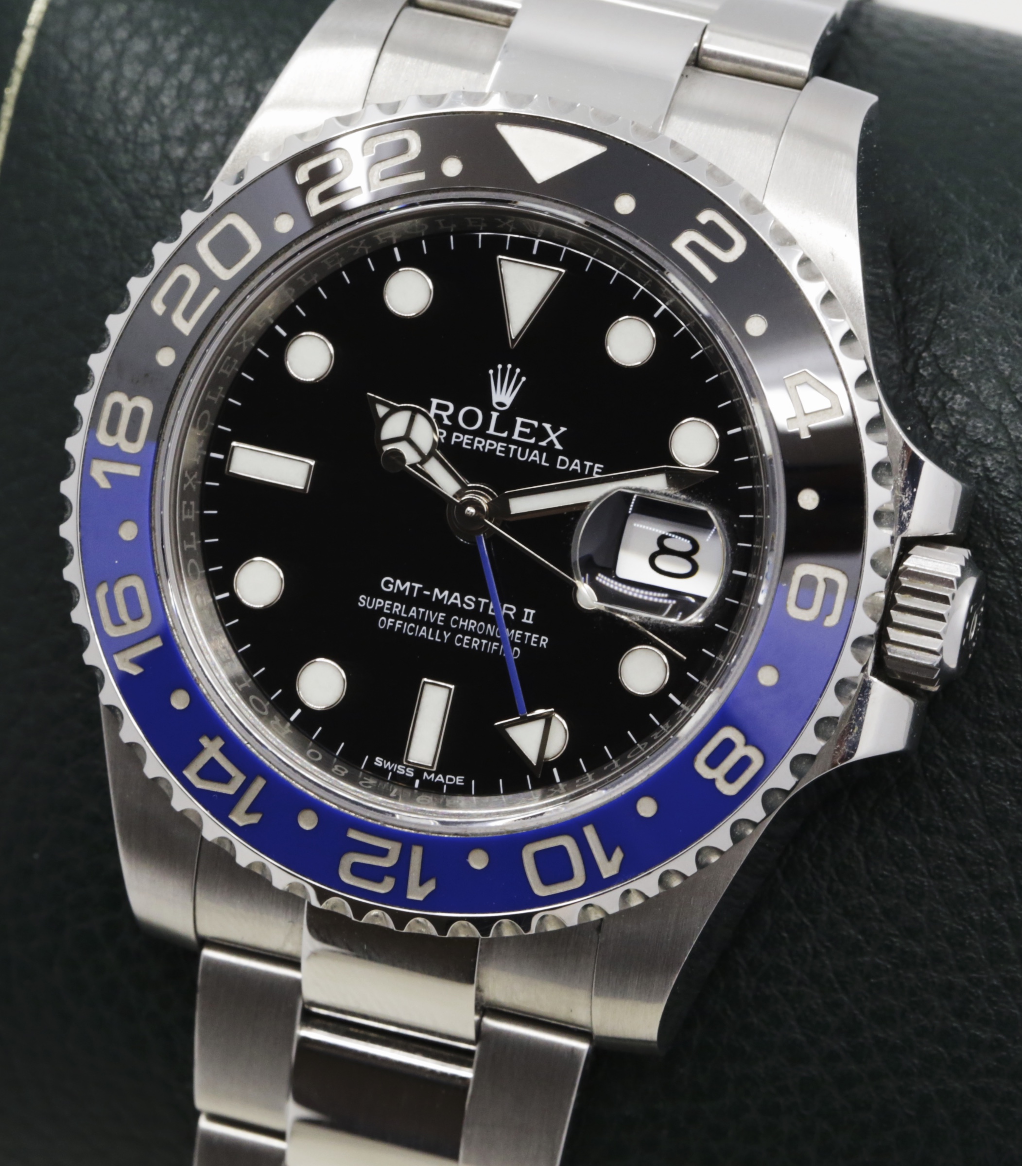 Rolex Oyster Perpetual GMT Master II, in Stainless Steel, Black Index Dial, Blue & Black “Batman” Ceramic Bezel, on Rolex Oyster steel Bracelet, Ref. 116710BLNR, Circa: 2014, Complete with Box & Papers - Image 4