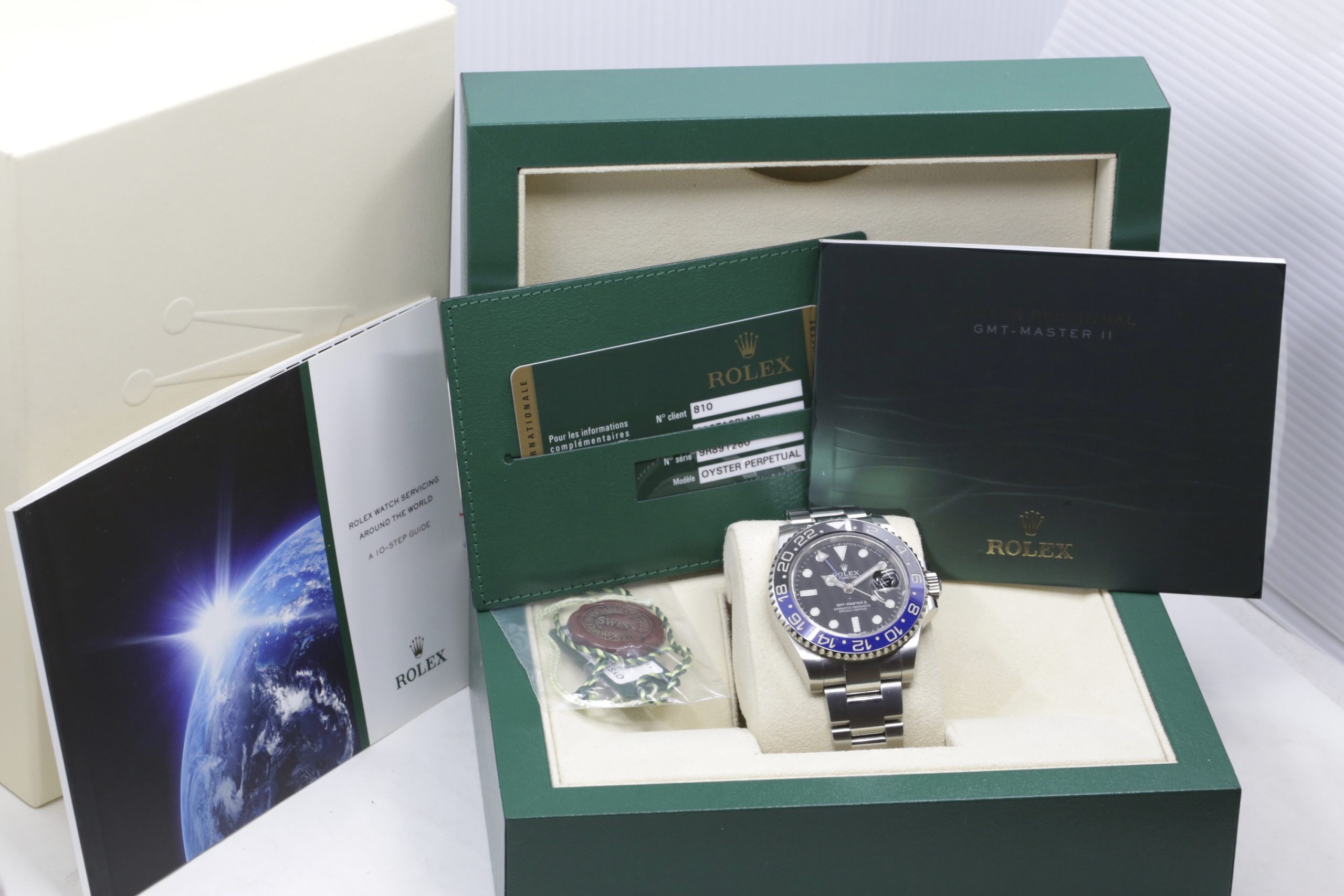 Rolex Oyster Perpetual GMT Master II, in Stainless Steel, Black Index Dial, Blue & Black “Batman” Ceramic Bezel, on Rolex Oyster steel Bracelet, Ref. 116710BLNR, Circa: 2014, Complete with Box & Papers - Image 7