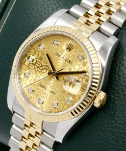 Alternative view of Rolex Datejust 36, Stainless Steel & 18ct Yellow Gold, Factory Set Diamond "Jubilee" Dial, on Stainless Steel & 18ct Yellow Gold Rolex Jubilee Bracelet with Hidden Clasp, Ref. 116233, Circa: 2015, with Box & Book