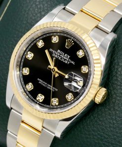 Alternative view of Rolex Oyster Perpetual Datejust 36, Stainless Steel & 18ct Yellow Gold, with a Black Diamond Dial, on Stainless Steel & 18ct Yellow Gold Rolex Jubilee Bracelet, Ref. 126233, Circa: 2022, Complete with Box, Book,Swing Tags, & Rolex Warranty Card.    (RRP is $23,400)