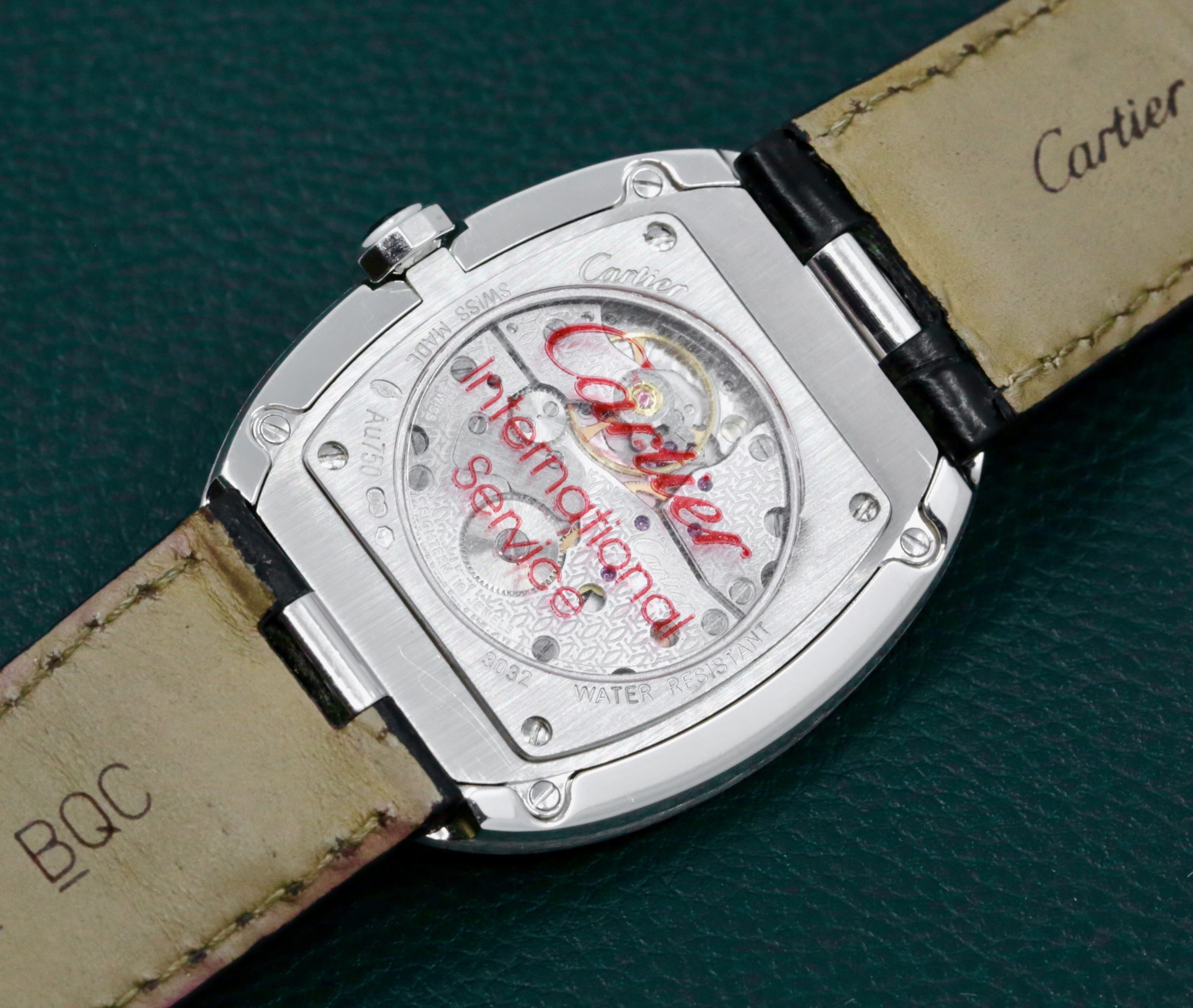 Cartier Baignoire, oversized in 18ct White Gold, Silver Roman Dial, on Black Alligator Cartier Strap with 18ct White Gold Cartier Tang Buckle, Ref. 3032. Circa 2016 $12800 - Image 4