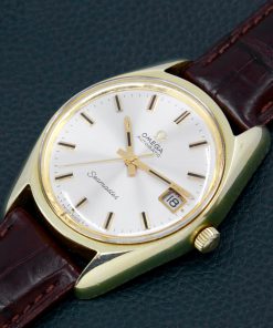 Alternative view of Omega Seamaster Automatic with Date, Gold Capped Case, Silver Index Dial, on Brown Omega Alligator Leather Strap with Omega Tang Buckle, Circa: 1960's - As Traded!! $1,700
