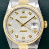 Rolex Oyster Perpetual Datejust, in Stainless Steel & 18ct Yellow Gold, Fluted Bezel, Silver "Jubilee" Dial with Factory Set Diamond Markers, on Stainless Steel & 18ct Yellow Gold Rolex Jubilee Bracelet, Ref. 16233, Circa: 2002, with Rolex Service Card & Balance of 2 Year Rolex Service Warranty