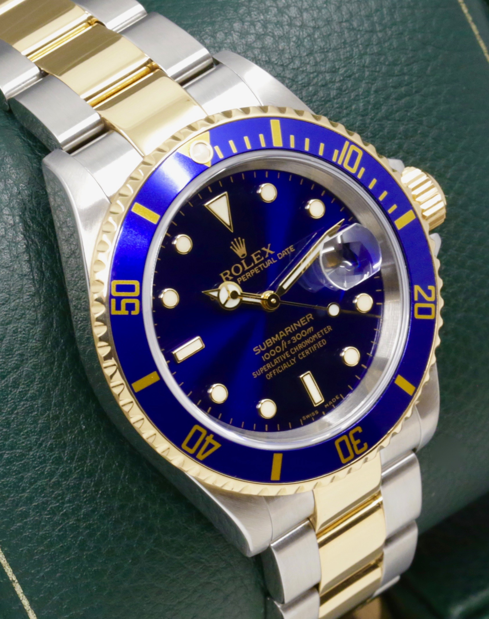 Rolex Submariner Date, Stainless Steel & 18ct Yellow Gold, Blue Index Dial, on Stainless Steel & 18ct Yellow Gold Rolex Oyster Bracelet, Ref. 16613, Circa: 2003, with Box, Books, & Rolex Warranty Certificate - Image 3