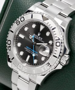 Alternative view of Rolex Yacht-Master 40 in Stainless Steel, Platinum Bezel, Rhodium Index Dial, on Rolex Stainless Steel Oyster Bracelet, Ref. 116622, Circa: 2018, with Box, Book and Rolex Warranty Card.