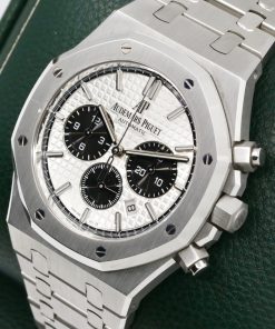 Alternative view of Audemars Piguet Royal Oak Chronograph, 41mm, Stainless Steel, Silver Dial with Black Sub Dials, on Stainless Steel Audemars Piguet Bracelet, Ref 26331ST.00.1220ST.03, Circa: 2020, with Box & Papers