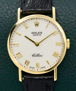 Rolex Cellini Ladies Wristwatch, in 18ct Yellow Gold, Silver "Jubilee" Dial with Roman Numerals, on Rolex Leather Strap with 18ct Yellow Gold Rolex Tang Buckle, Ref. 5109/8, Circa: 1991, with Box & Rolex Warranty Certificate