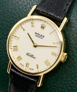 Alternative view of Rolex Cellini Ladies Wristwatch, in 18ct Yellow Gold, Silver "Jubilee" Dial with Roman Numerals, on Rolex Leather Strap with 18ct Yellow Gold Rolex Tang Buckle, Ref. 5109/8, Circa: 1991, with Box & Rolex Warranty Certificate