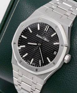 Alternative view of Audemars Piguet Royal Oak, 41mm, Stainless Steel, Black Tapisserie Dial, on Audemars Piguet Stainless Steel Bracelet, Ref. 15500ST.OO.1220ST.03, Circa 2021, with Box, Books, & Audemars Piguet Warranty Card