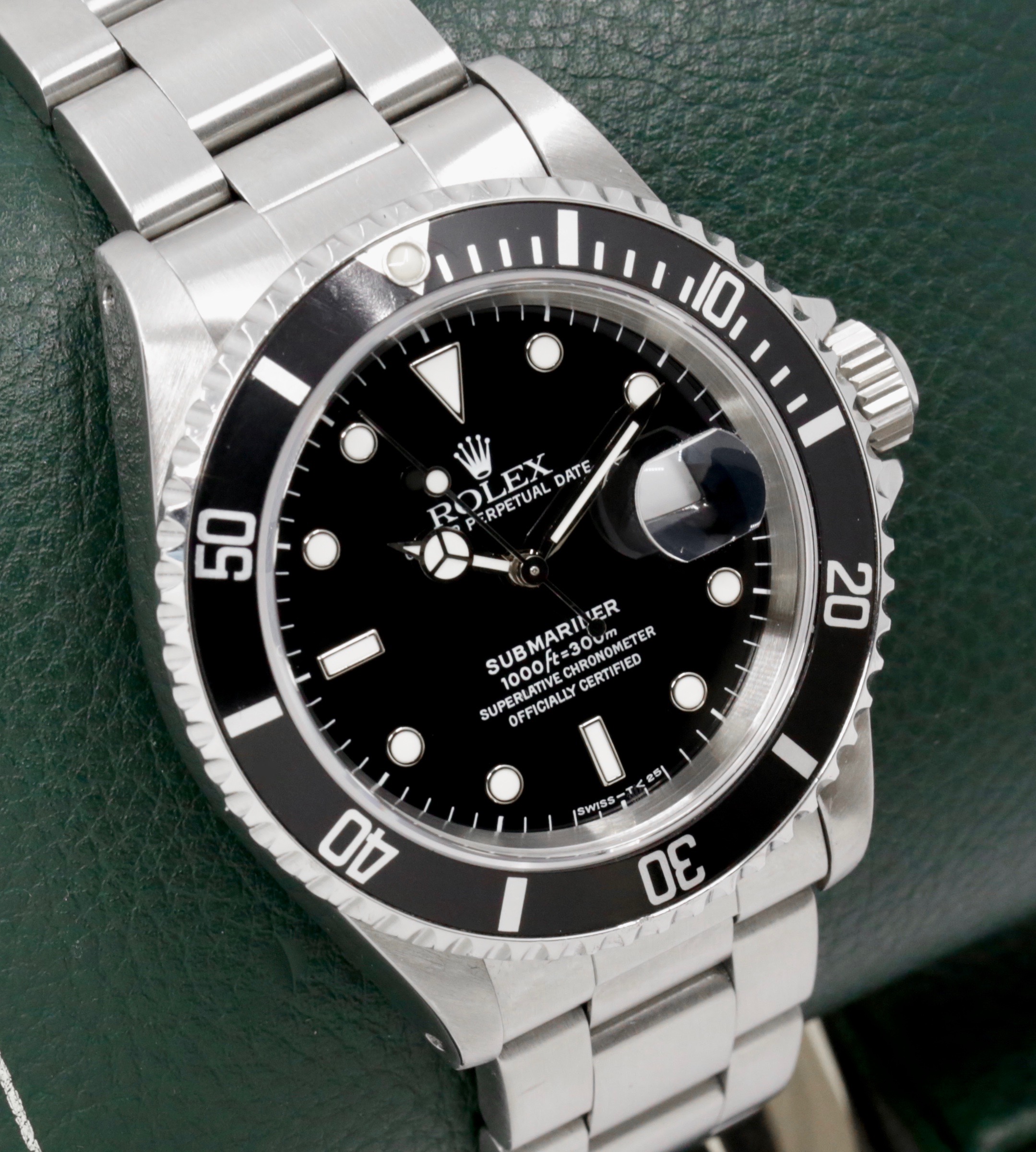 Rolex Submariner Date, Stainless Steel, Black Index Dial, Black Aluminum Bezel, on Stainless Steel Rolex Oyster Bracelet, Ref. 16610, Circa: 1996, with Box, Swing Tag, & Book - Image 2