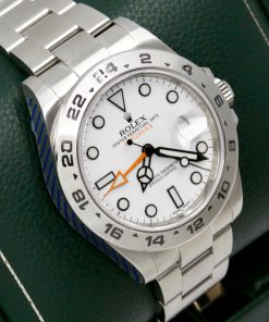 Alternative view of Rolex Explorer II "Polar", Stainless Steel, White Index Dial with Orange GMT Hand, on Stainless Steel Rolex Oyster Bracelet, Ref. 216570, Circa: 2015, with Rolex Box