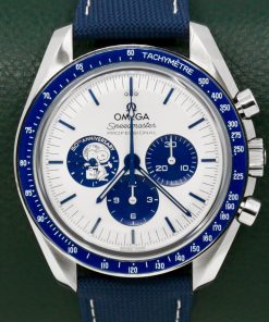Omega Speedmaster Anniversary Series "Silver Snoopy Award", in Stainless Steel on Nylon Fabric Strap, Silver dial with Blue Sub Dials, Ref. 310.32.42.50.02.001, Circa: 2023, with Box, Books, Omega Warranty Cards, & Balance of 5 Year Omega Factory Warranty