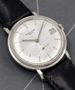Patek Philippe Vintage Calatrava in 18ct White gold, Silver index dial. Ref 3445 automatic Calibre 27-460M 37 jewels, Ca 1967 with Archive certificate..