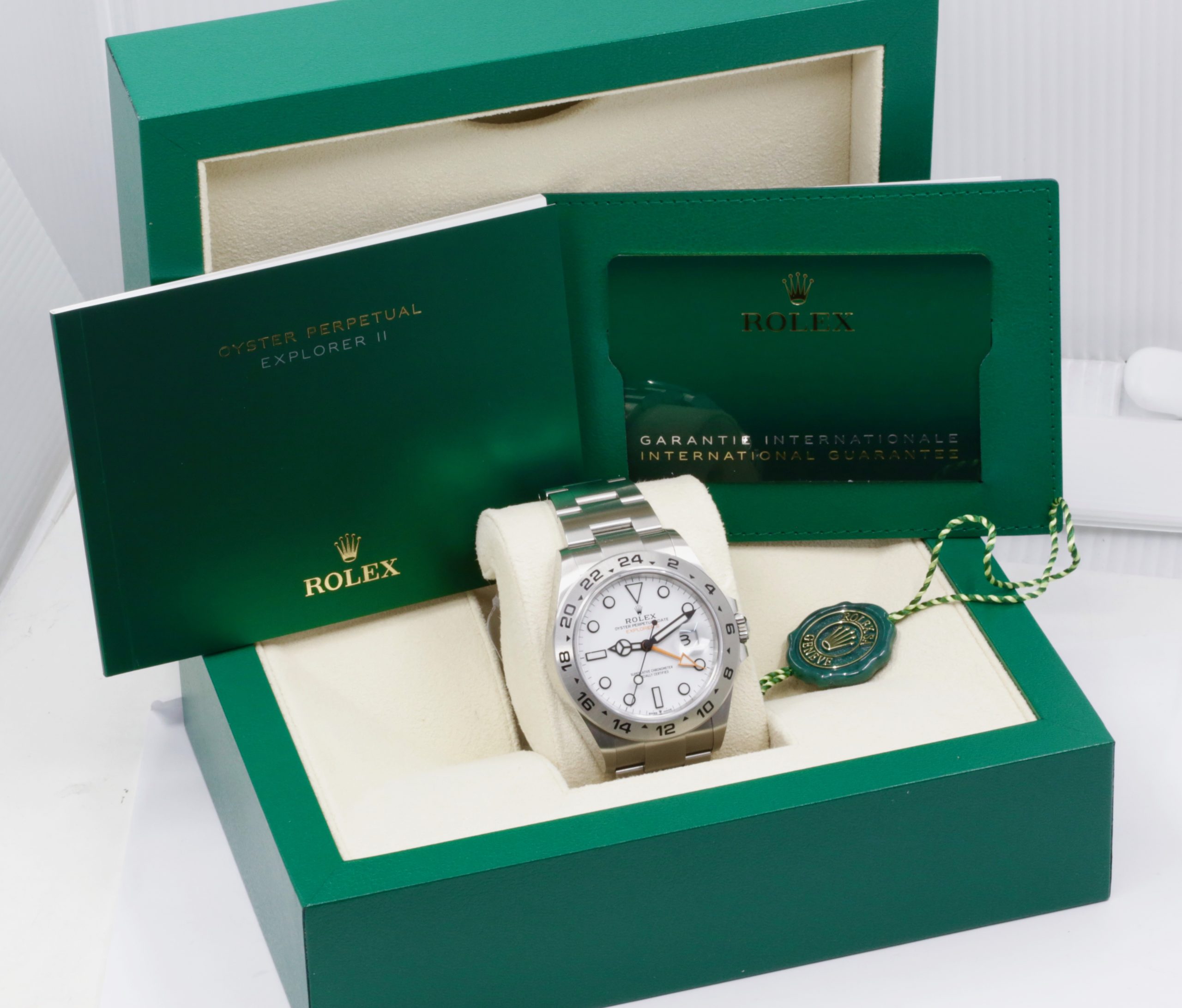 Rolex Oyster Perpetual Explorer II "Polar", White Index Dial with Orange GMT Hand, Stainless Steel, on Rolex Oyster Bracelet, Ref. 226570, Circa: 2024, with Box, Books, Swing Tag, Rolex Warranty Card, & Balance of 5 Year Rolex Factory Warranty - Image 7