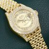 Rolex Lady-Datejust 26, in 18ct Yellow Gold, Factory Set Diamond Dial, and Diamond Bezel & Lugs on 18ct Yellow Gold Diamond Set Rolex Jubilee Bracelet, Ref. 69158, Serial# N series, Circa: 1991, with Box, Service Card & Balance of 2 Year Rolex Service Warranty