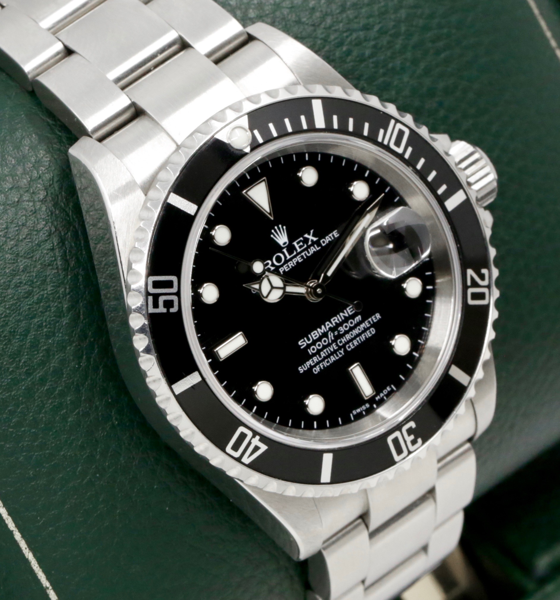 Rolex Submariner Date, Stainless Steel, Black Index Dial, Black Aluminum Bezel, on Stainless Steel Rolex Oyster Bracelet, Ref. 16610, Circa: 2006, with Box, Books, Swing Tags, & Rolex Warranty Certificate - Image 3