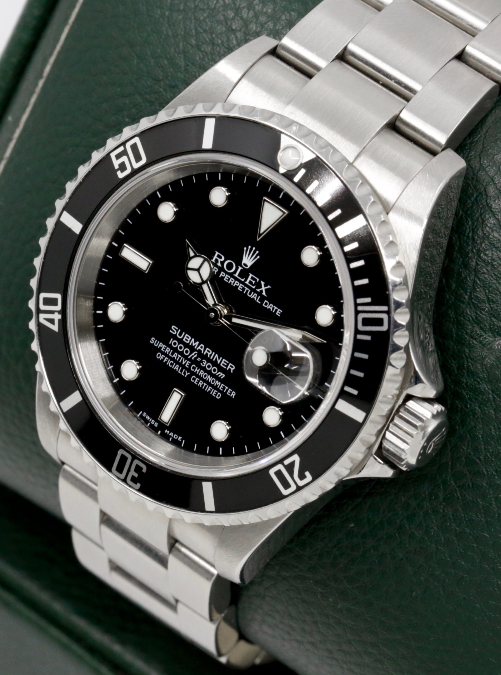 Rolex Submariner Date, Stainless Steel, Black Index Dial, Black Aluminum Bezel, on Stainless Steel Rolex Oyster Bracelet, Ref. 16610, Circa: 2006, with Box, Books, Swing Tags, & Rolex Warranty Certificate - Image 2