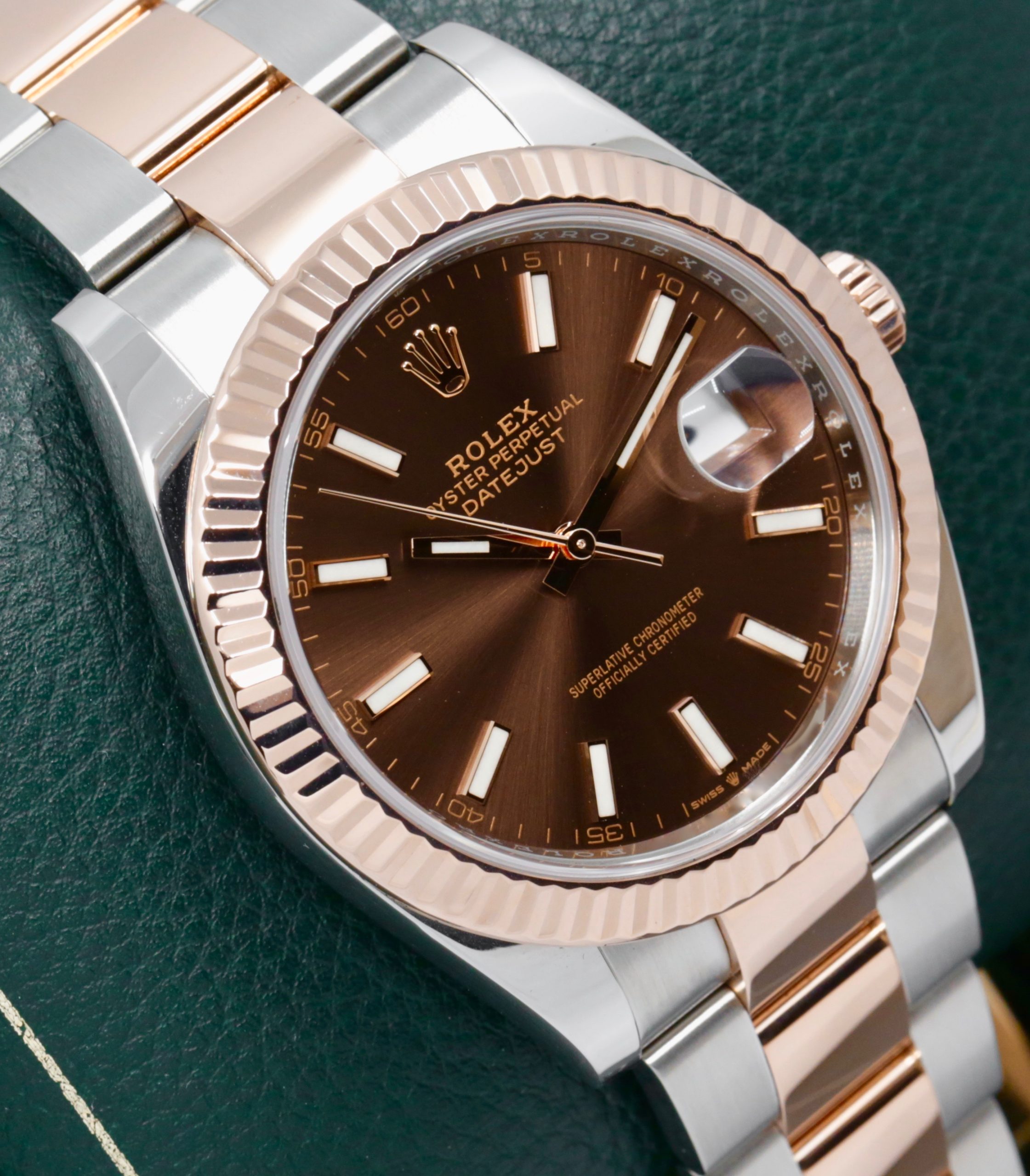 Rolex Datejust 41, Stainless Steel & 18ct Everose Gold, Chocolate Brown Index Dial, on Stainless Steel & 18ct Everose Gold Rolex Oyster Bracelet, Ref. 126331, Circa: 2021, with Box, Books, Rolex Warranty Card, & Balance of 5 Year Rolex Factory Warranty - Image 2