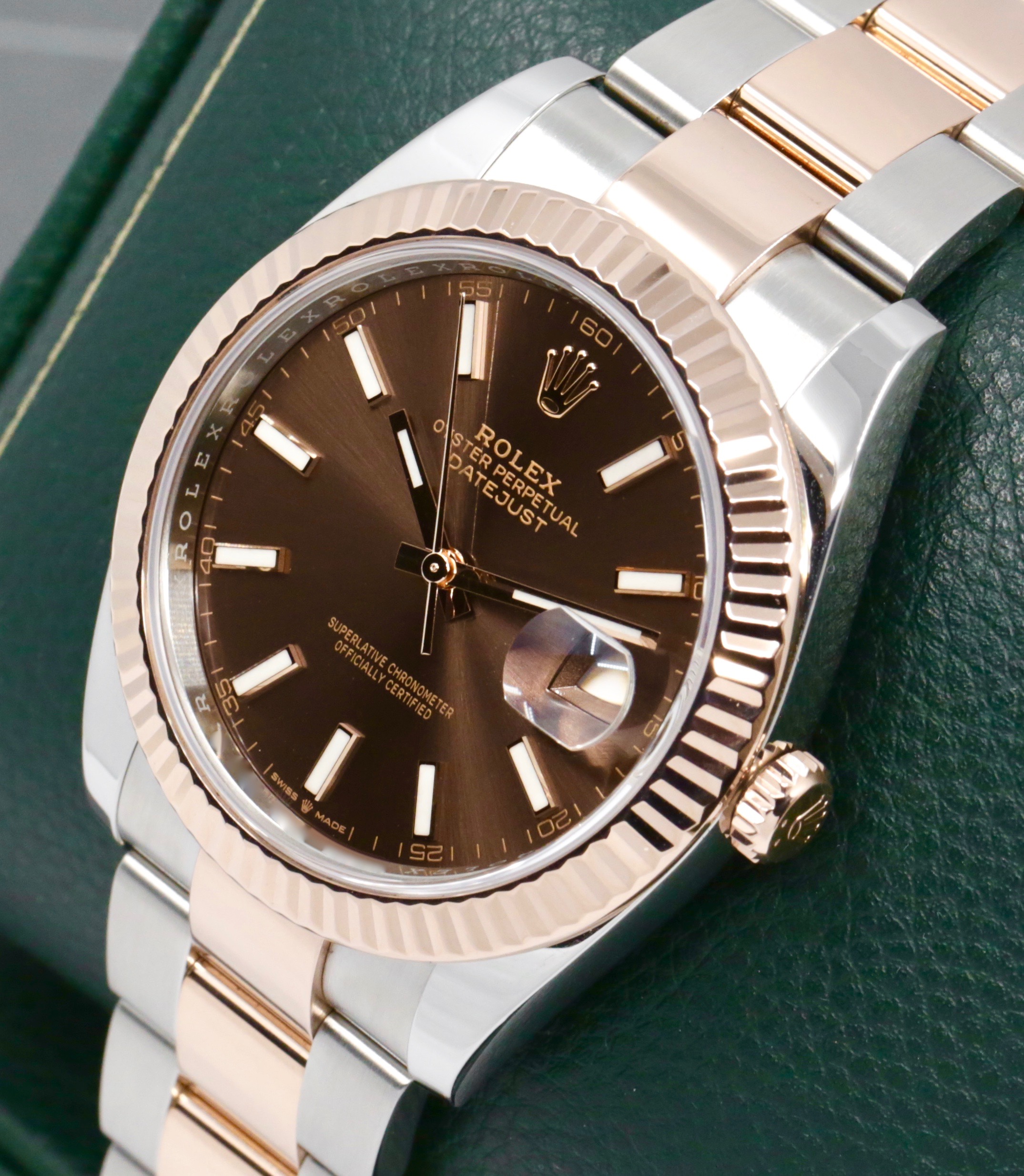 Rolex Datejust 41, Stainless Steel & 18ct Everose Gold, Chocolate Brown Index Dial, on Stainless Steel & 18ct Everose Gold Rolex Oyster Bracelet, Ref. 126331, Circa: 2021, with Box, Books, Rolex Warranty Card, & Balance of 5 Year Rolex Factory Warranty - Image 3