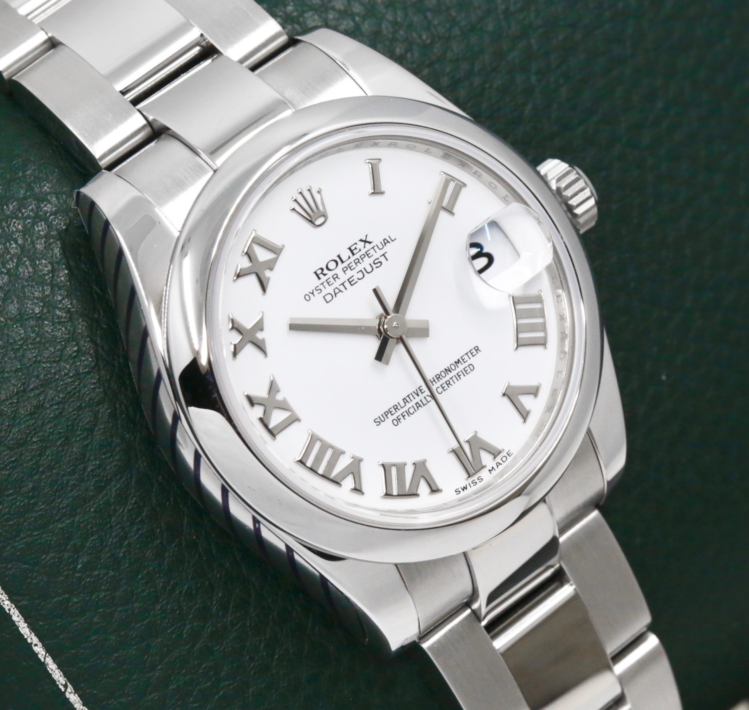 Rolex Oyster Pereptual Datejust 31, Stainless Steel, Domed Bezel, with White Roman Dial, on Stainless Steel, Rolex Oyster Bracelet, Ref. 178240, Circa: 2008, with Rolex Service Card, & Balance of 2 Year Rolex Service Warranty - Image 3