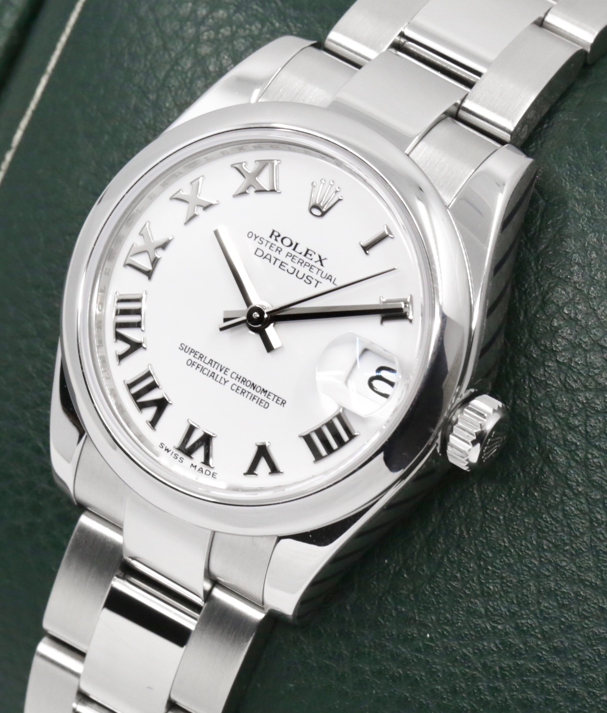 Rolex Oyster Pereptual Datejust 31, Stainless Steel, Domed Bezel, with White Roman Dial, on Stainless Steel, Rolex Oyster Bracelet, Ref. 178240, Circa: 2008, with Rolex Service Card, & Balance of 2 Year Rolex Service Warranty - Image 2