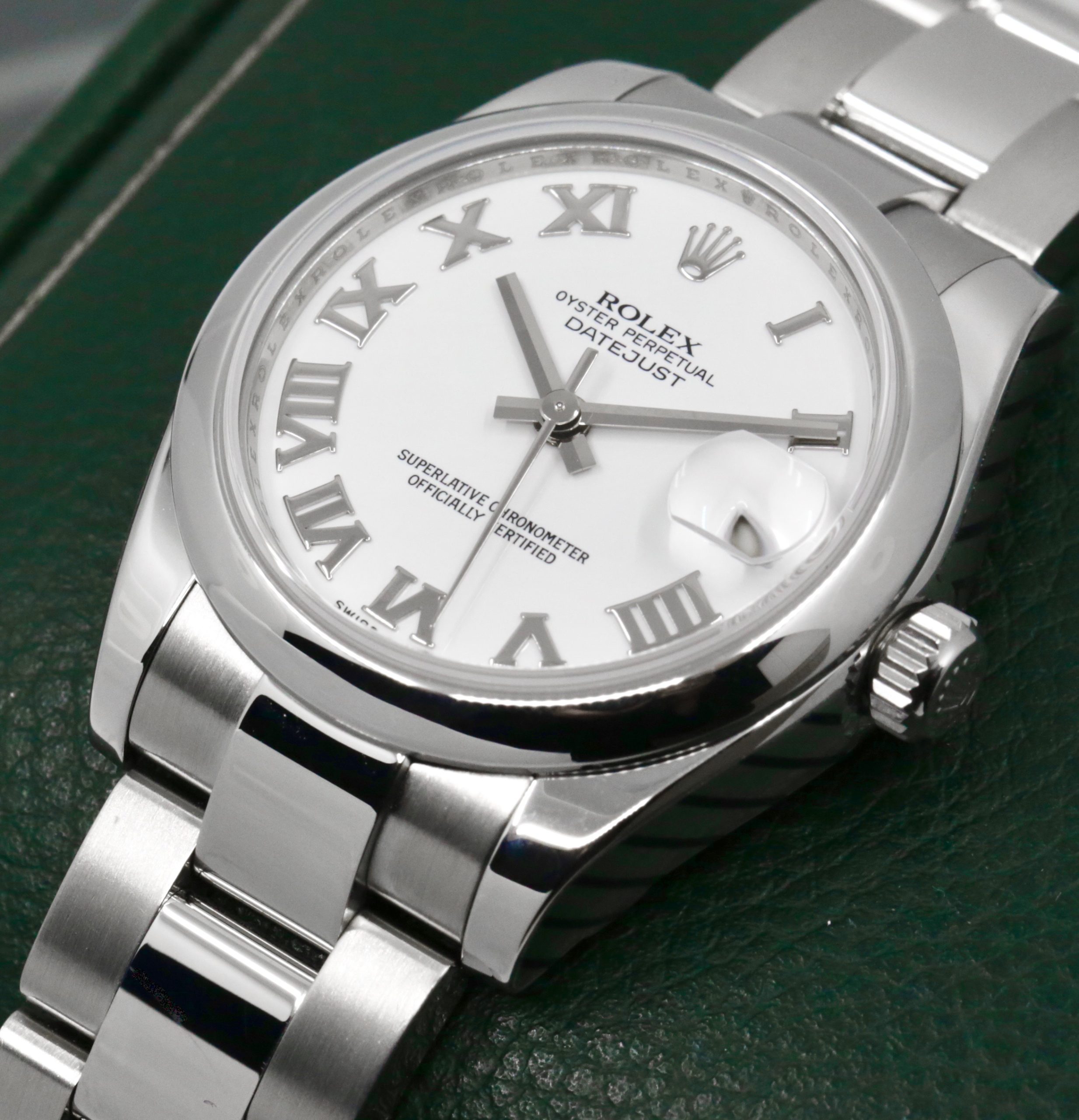 Rolex Oyster Pereptual Datejust 31, Stainless Steel, Domed Bezel, with White Roman Dial, on Stainless Steel, Rolex Oyster Bracelet, Ref. 178240, Circa: 2008, with Rolex Service Card, & Balance of 2 Year Rolex Service Warranty - Image 4