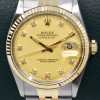 Rolex Oyster Perpetual Datejust in Stainless Steel & 18ct Yellow Gold, Fluted Bezel, Factory Set Champagne Diamond Dial, on Stainless Steel & 18ct Yellow Gold Rolex Jubilee Bracelet, Ref. 16013, Circa: 1986, Box & Books, Rolex Service Card