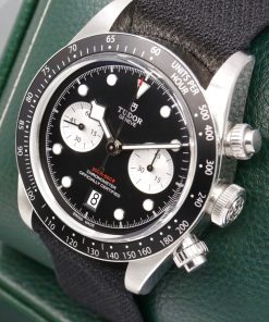 Alternative view of Tudor Black Bay Chrono, Stainless Steel, Black Index Dial with Silver Opaline Sub Dials, on Black Tudor Nato Strap, Ref. 79360N, Circa: 2022, with Box, Books, Tudor Warranty Card & Balance of 5 Year Tudor Factory Warranty