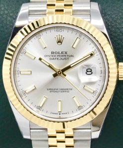 Rolex Datejust 41, Stainless Steel & 18ct Yellow Gold, Fluted Bezel, Silver Index Dial, on Stainless Steel & 18ct Yellow Gold Rolex Jubilee Bracelet, Ref. 126333, Circa: 2019, with Box, Books, Rolex Warranty Card & Balance of 5 Year Rolex Factory Warranty