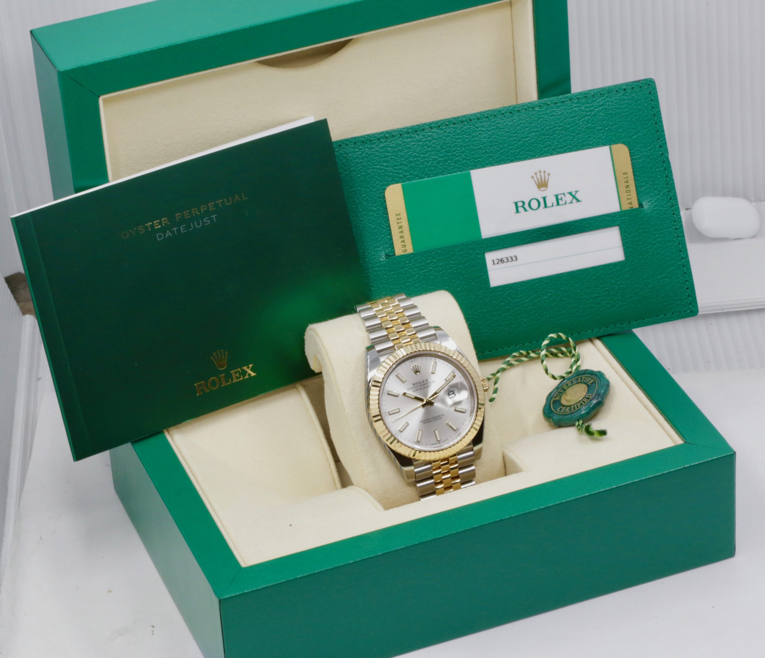 Rolex Datejust 41, Stainless Steel & 18ct Yellow Gold, Fluted Bezel, Silver Index Dial, on Stainless Steel & 18ct Yellow Gold Rolex Jubilee Bracelet, Ref. 126333, Circa: 2019, with Box, Books, Rolex Warranty Card & Balance of 5 Year Rolex Factory Warranty - Image 7