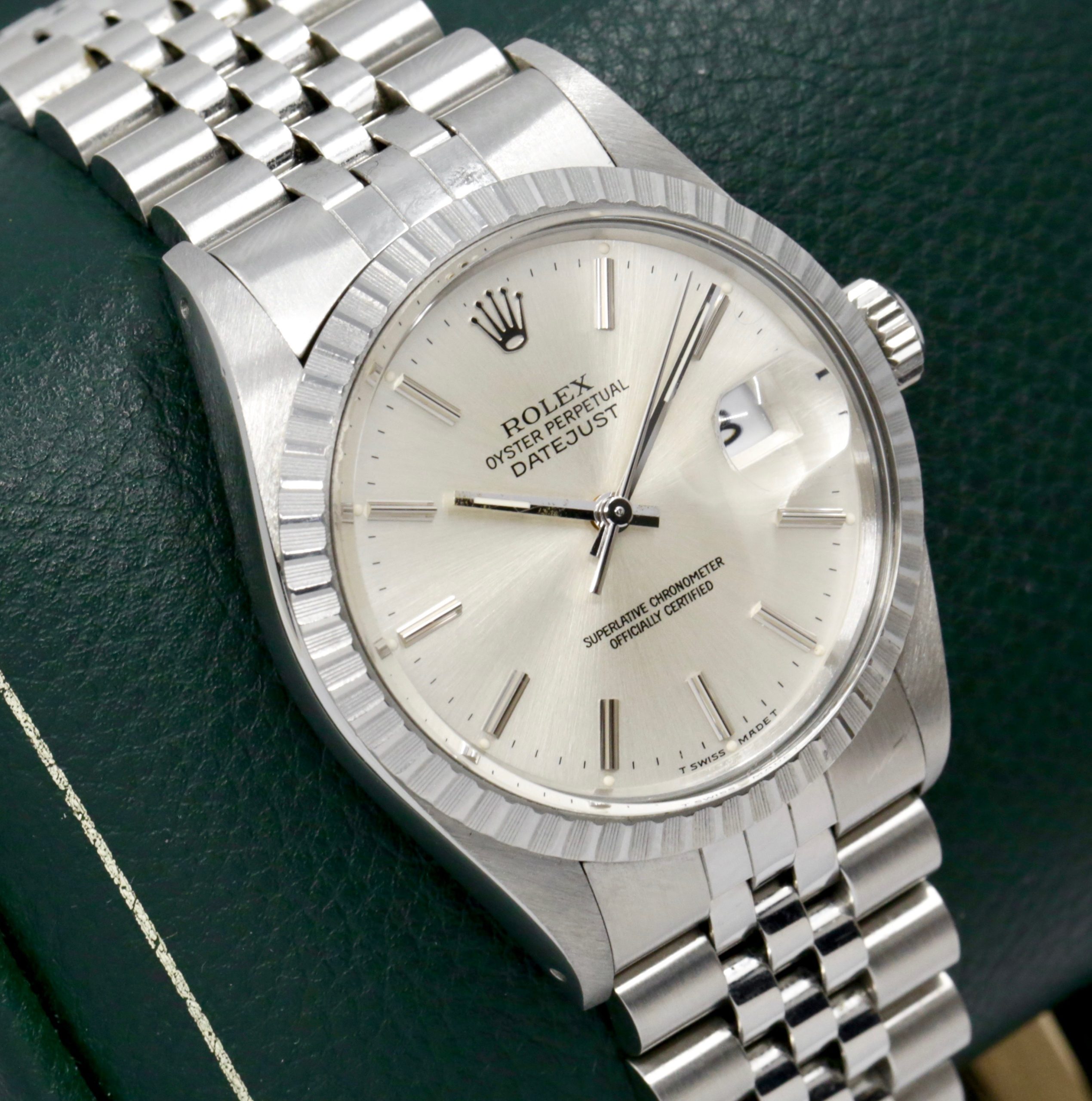 Rolex Oyster Perpetual Datejust, Stainless Steel, Notched Bezel, Silver Index Dial, on Stainless Steel Rolex Jubilee Bracelet, Ref. 16030, Circa: 1987 - Image 2
