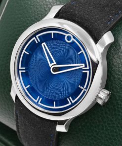 Alternative view of Ming 17.09, in Stainless Steel, Blue Index Dial, on Black & Blue Alcantara Strap with Stainless Steel Ming Tang Buckle, Circa: 2024, with Box & Papers