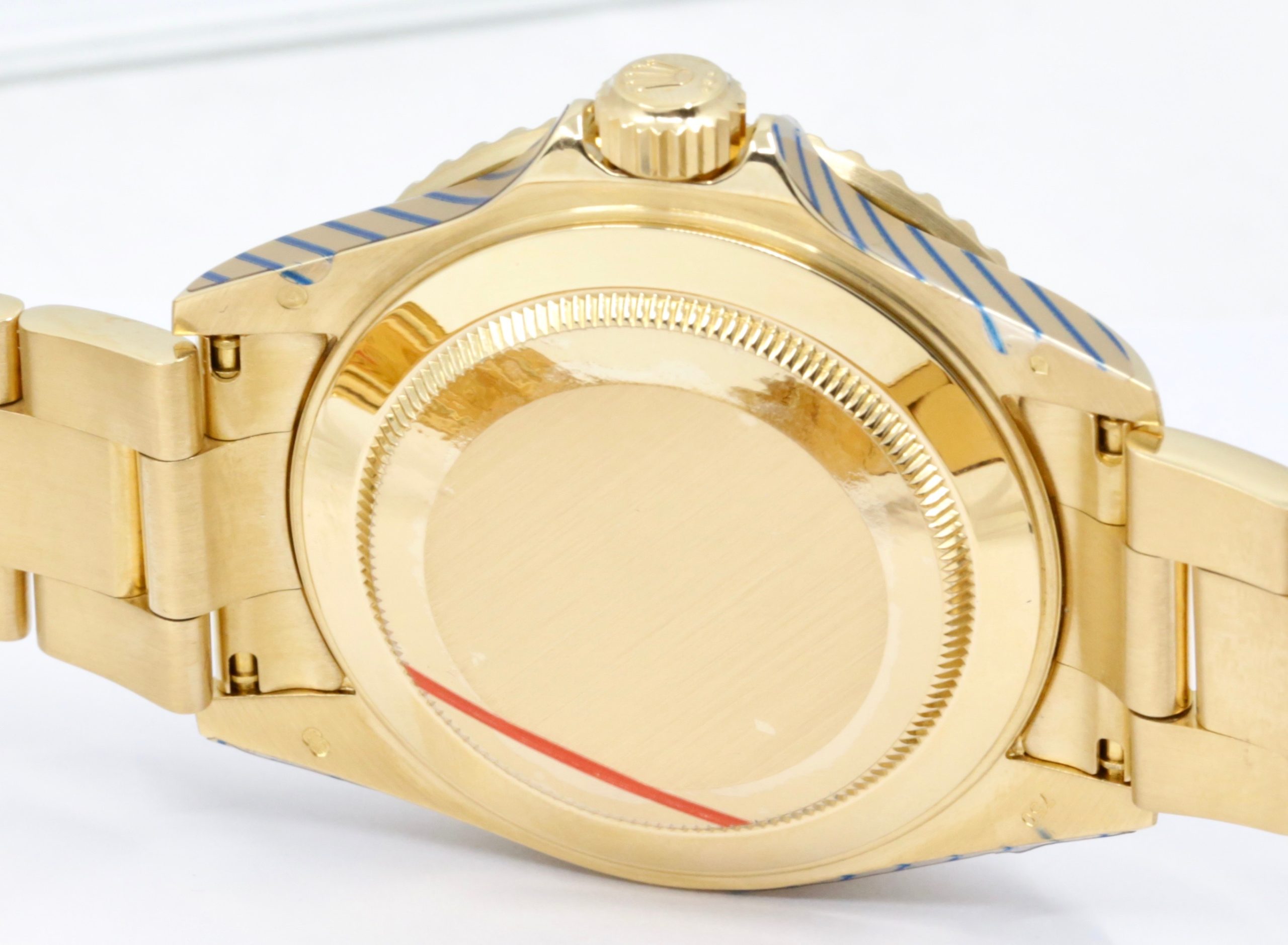 Rolex Oyster Perpetual Submariner Date, in 18ct Yellow Gold, with Blue Index Dial, Blue Aluminum Bezel, on 18ct Yellow Gold Rolex Oyster Bracelet, Ref. 16618, Circa: 2006, with Box, Rolex Service Card & Balance of 2 Year Rolex Service Warranty - Image 5