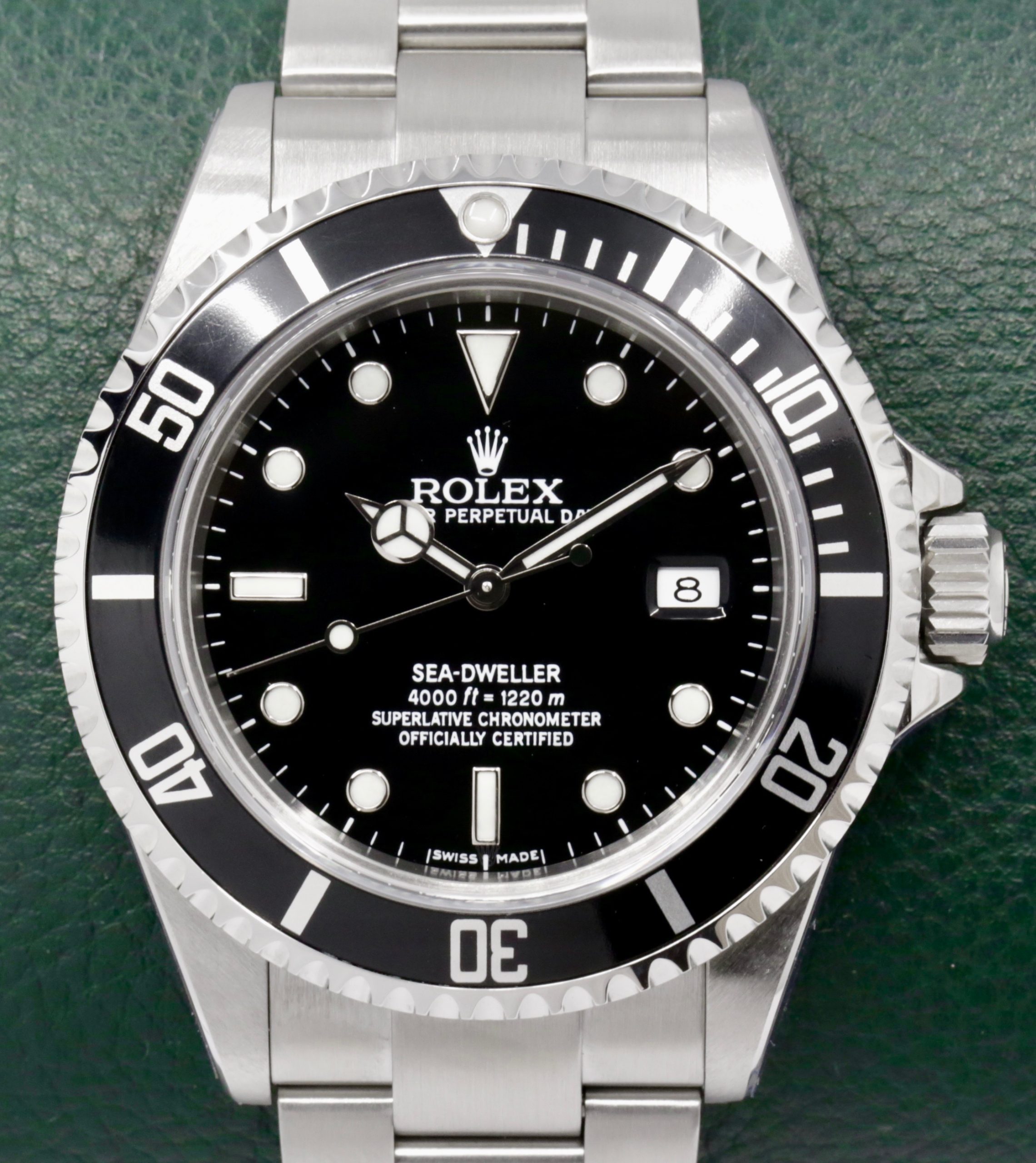 Rolex Sea-Dweller, 40mm, Stainless Steel, Black Index Dial, Black Aluminum Bezel, on Stainless Steel Rolex Oyster Bracelet, Ref. 16600, Circa: 2008, with Box, Rolex Service Card & Balance of 2 Year Rolex Service Warranty