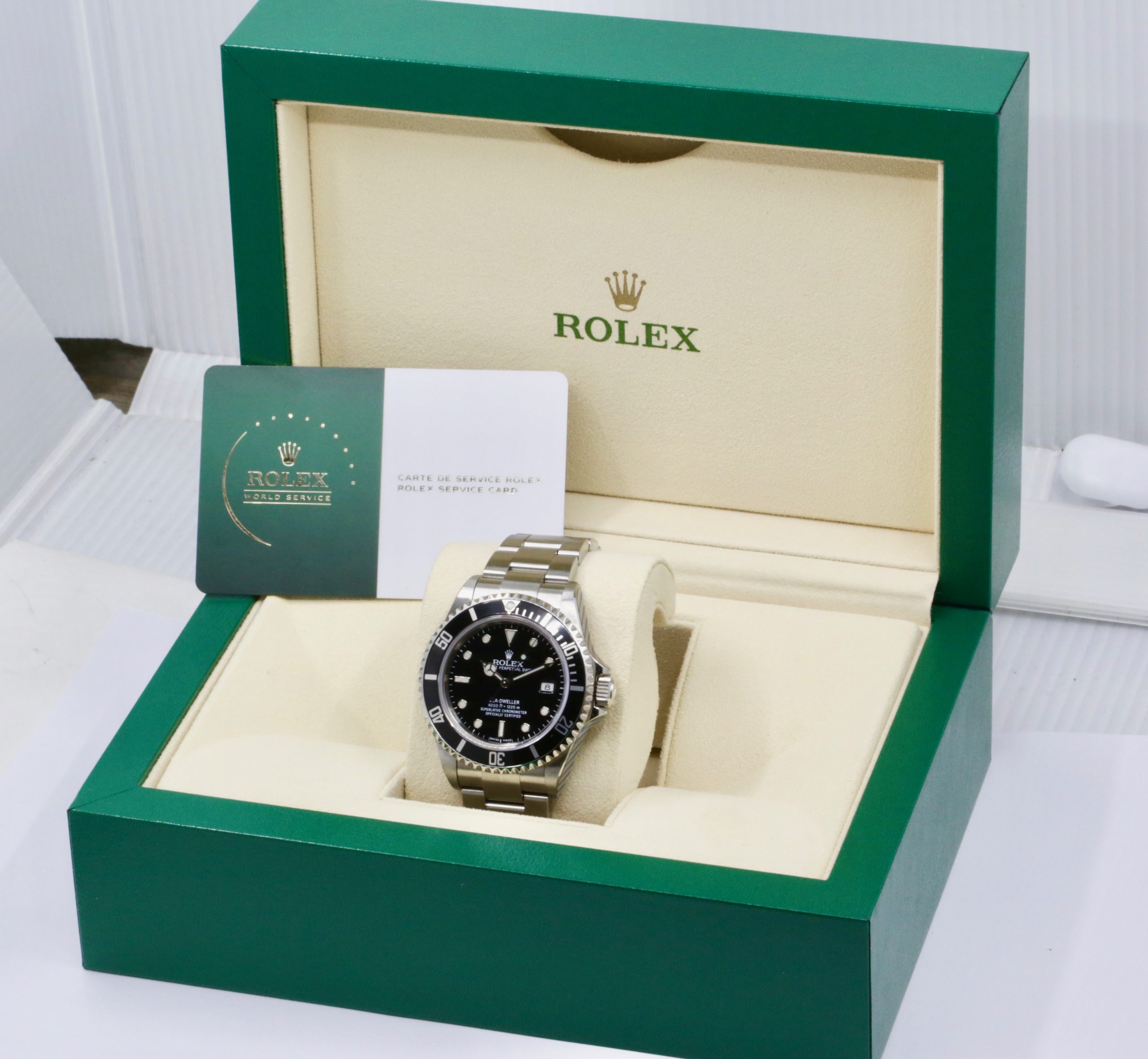 Rolex Sea-Dweller, 40mm, Stainless Steel, Black Index Dial, Black Aluminum Bezel, on Stainless Steel Rolex Oyster Bracelet, Ref. 16600, Circa: 2008, with Box, Rolex Service Card & Balance of 2 Year Rolex Service Warranty - Image 8