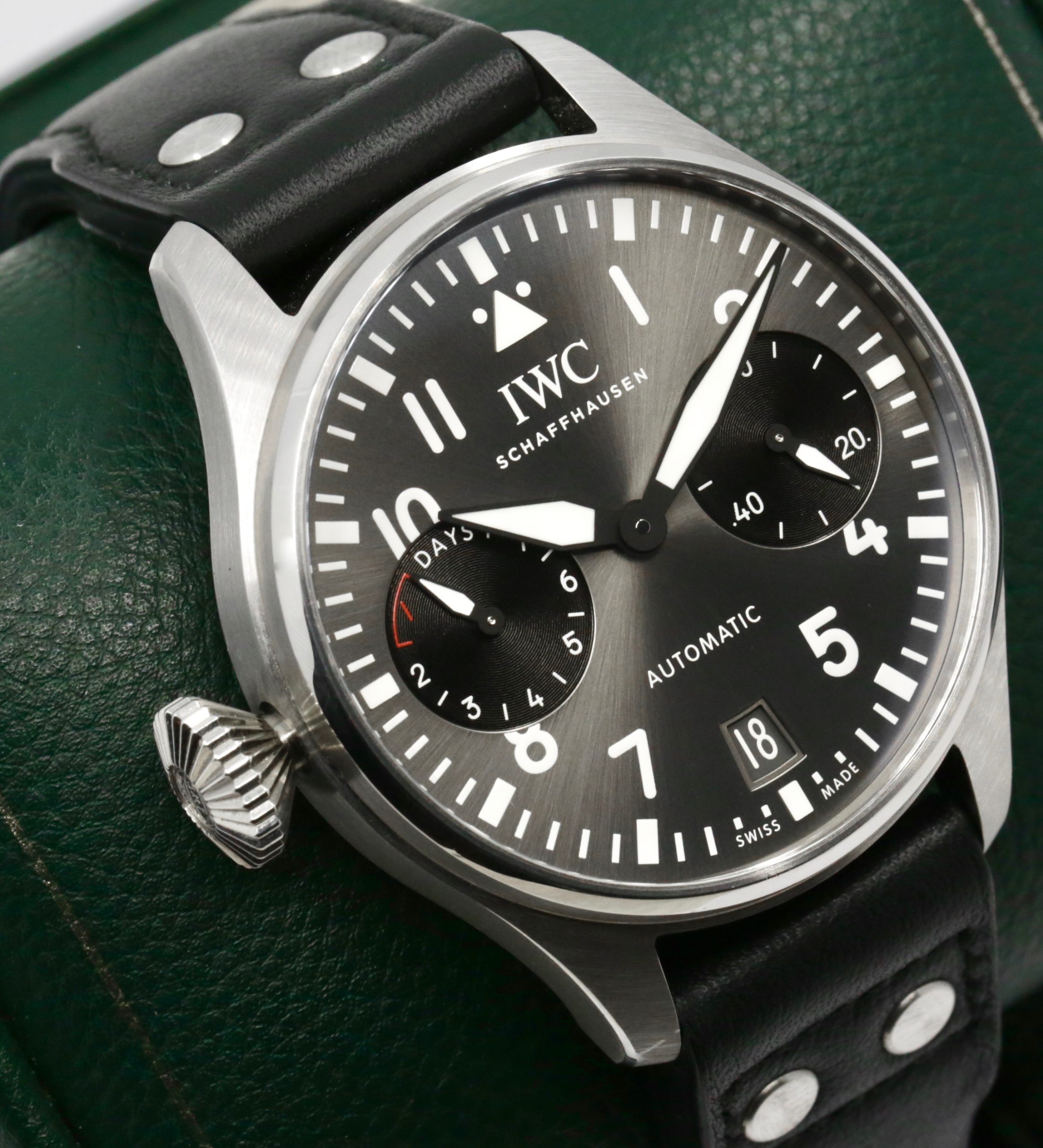 IWC Big Pilot "Right Hander" in Stainless Steel, Grey Arab Dial, on Black IWC Calf Skin Strap with Stainless Steel IWC Deployant, Limited to 250 Pieces, Ref. IW501012, Circa: 2020, Complete with Box, Books, & IWC Warranty Card - Image 3