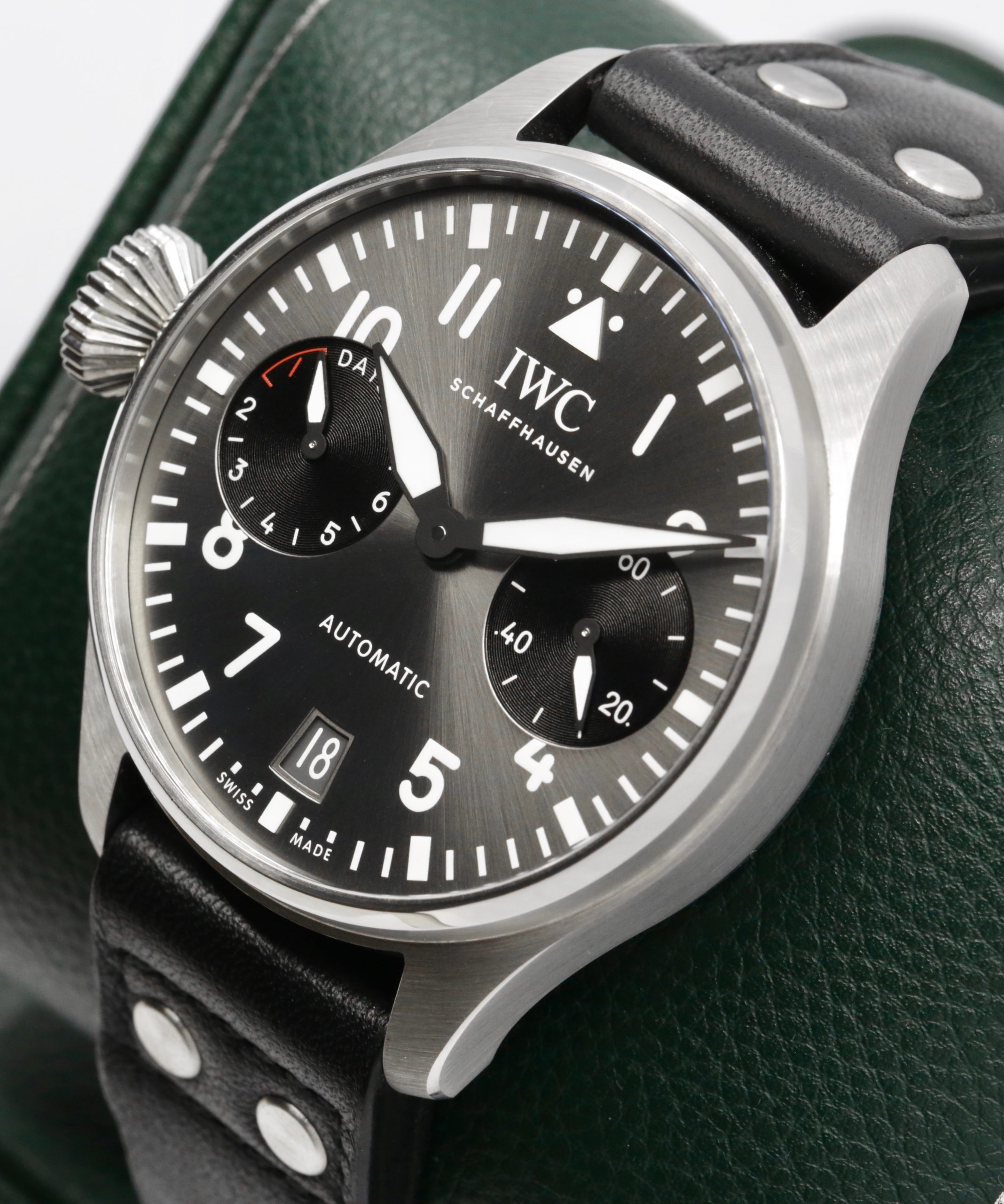 IWC Big Pilot "Right Hander" in Stainless Steel, Grey Arab Dial, on Black IWC Calf Skin Strap with Stainless Steel IWC Deployant, Limited to 250 Pieces, Ref. IW501012, Circa: 2020, Complete with Box, Books, & IWC Warranty Card - Image 2