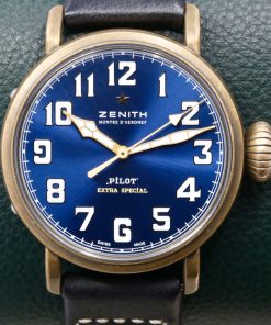 ON SALE!! Zenith Pilot Type 20 Extra Special, 40 mm, in Bronze, Navy Blue Arab Dial, on Navy Blue Zenith Leather Strap with Stainless Steel Zenith Tang Buckle, Ref. 29.1940.679, Circa: 2023, Complete with Box, Books, Zenith Warranty Card, & Balance of Zenith 5 year Extended Factory Warranty - $4,900 inc GST!!